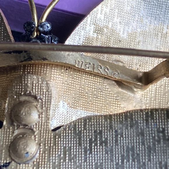 WEISS Rare Vintage Monarch Butterfly Brooch - Picture 3 of 7